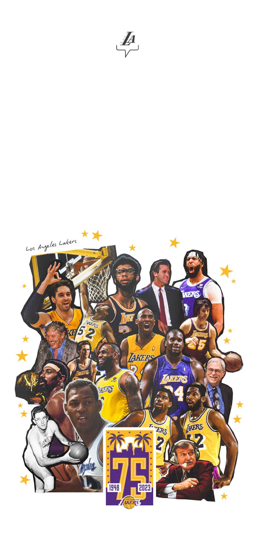 Collage Cartoon Nba Players Background