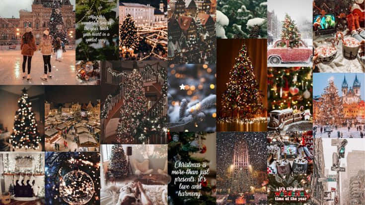 Collage Christmas Mac Aesthetic Background