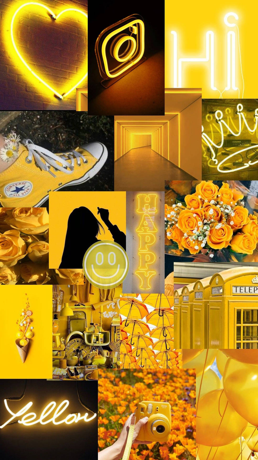 Collage Cute Yellow Aesthetic Background