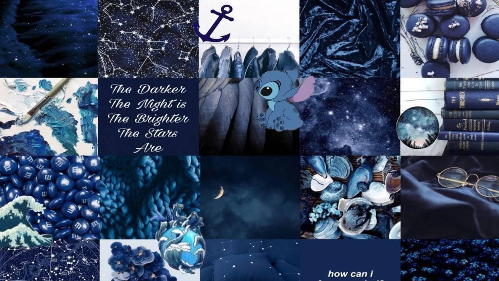 Collage Dark Blue Aesthetic Pc Background