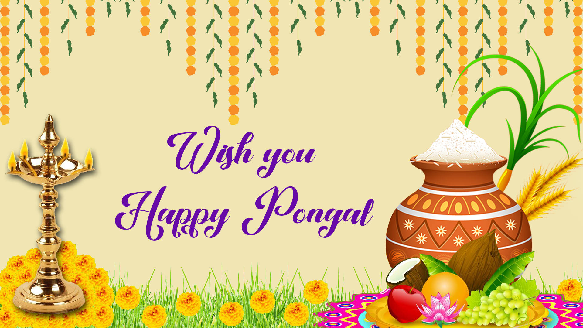Collage Greeting Happy Pongal Background