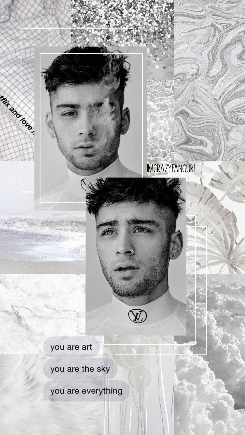 Collage In White Aesthetic Zayn Iphone Background