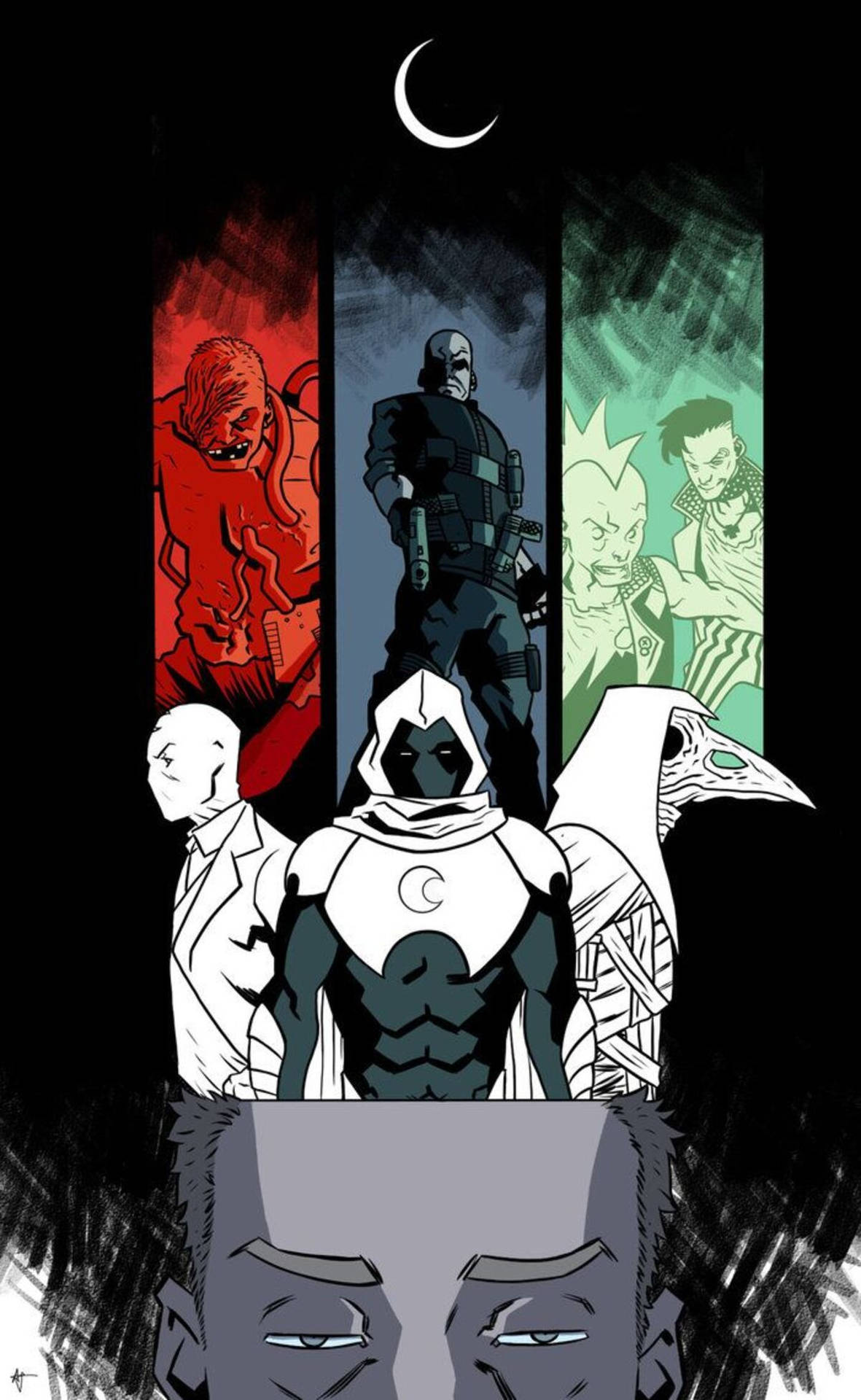 Collage Moon Knight Phone Background