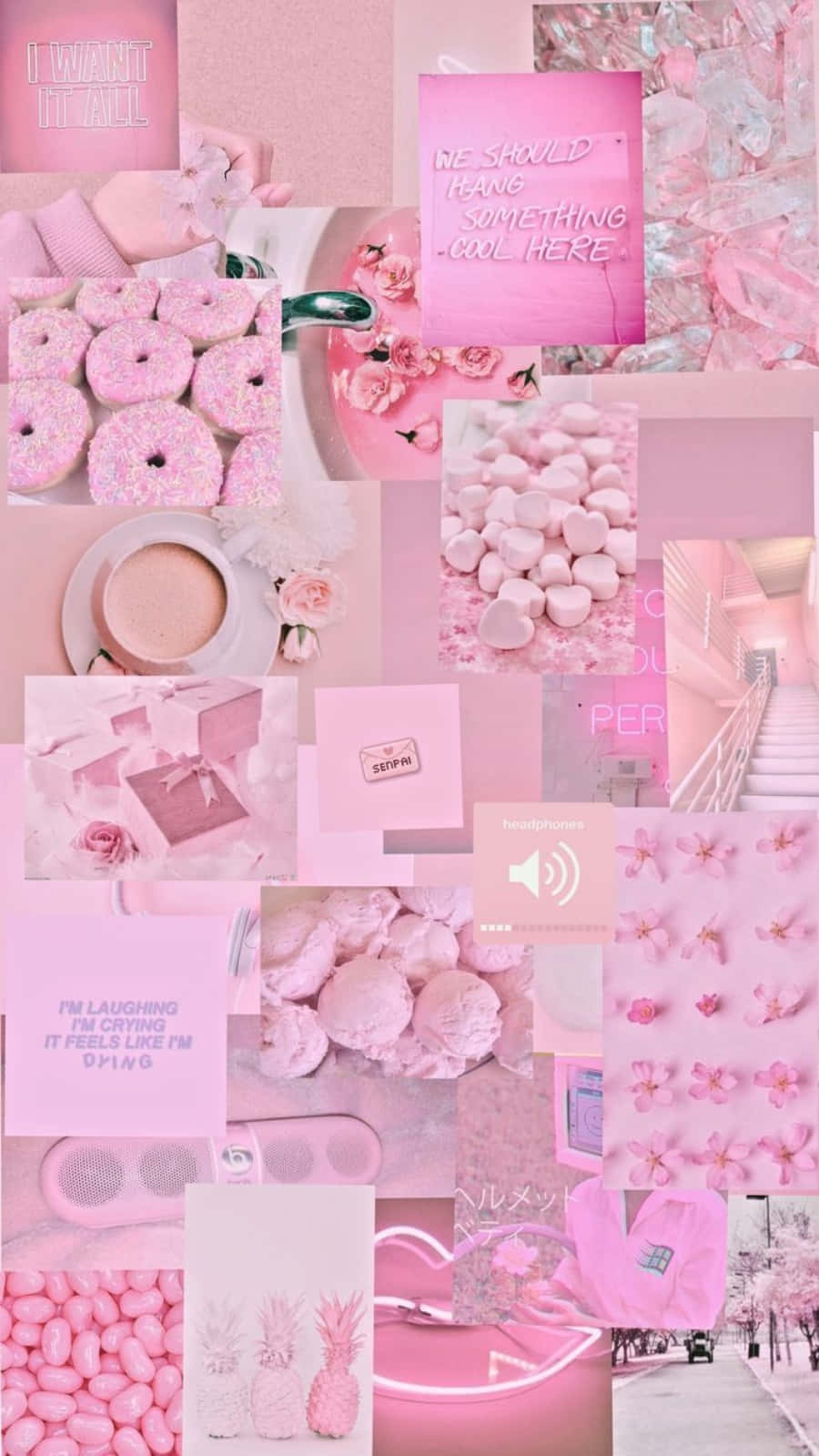 Collage Of Beautiful Pink Aesthetic Background