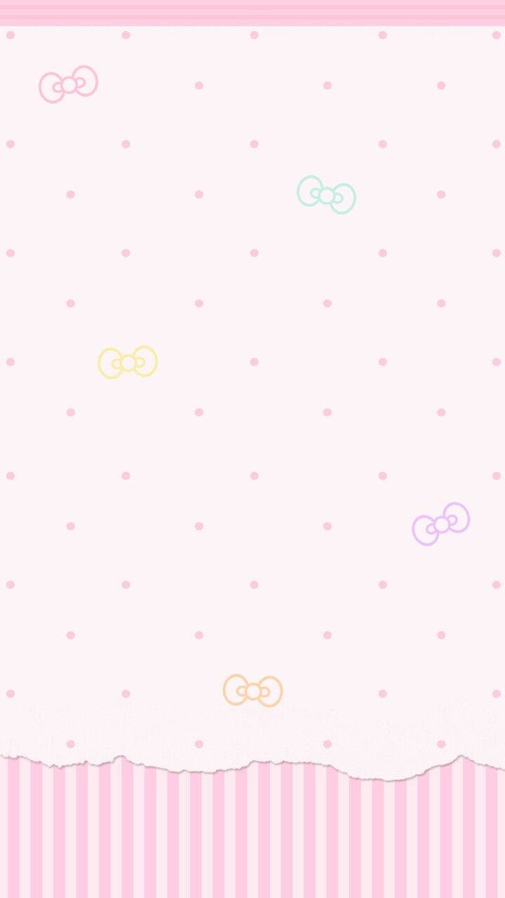 Collage Of Bows On Kawaii Pink Background Background