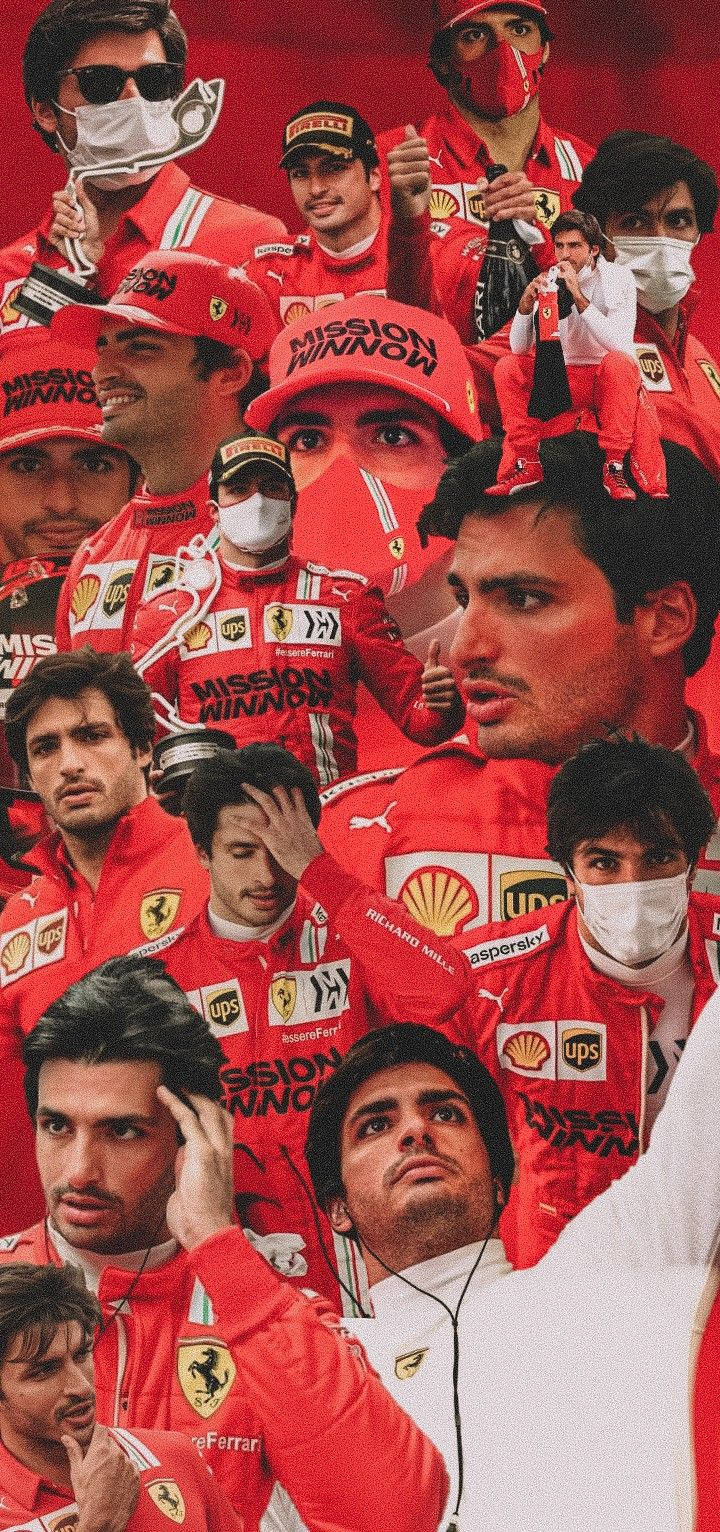 Collage Of Carlos Sainz Jr Background