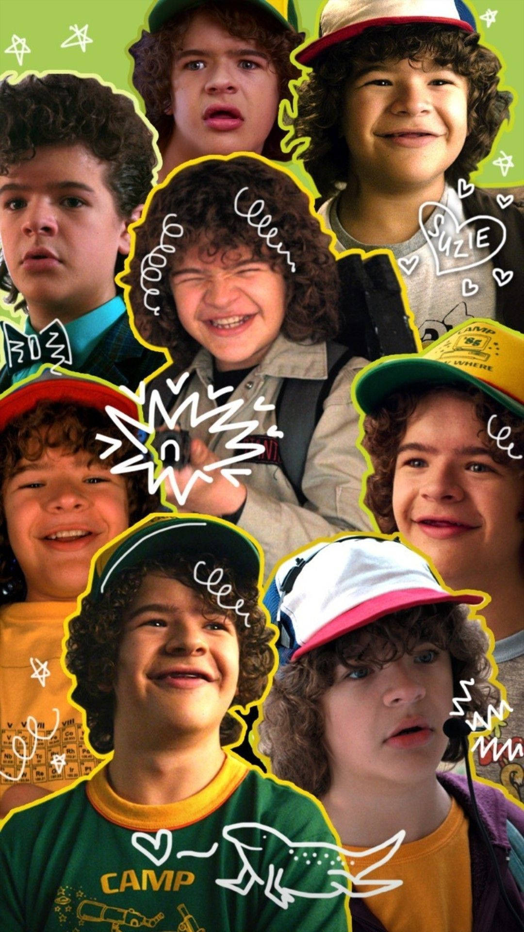 Collage Of Dustin Stranger Things Background