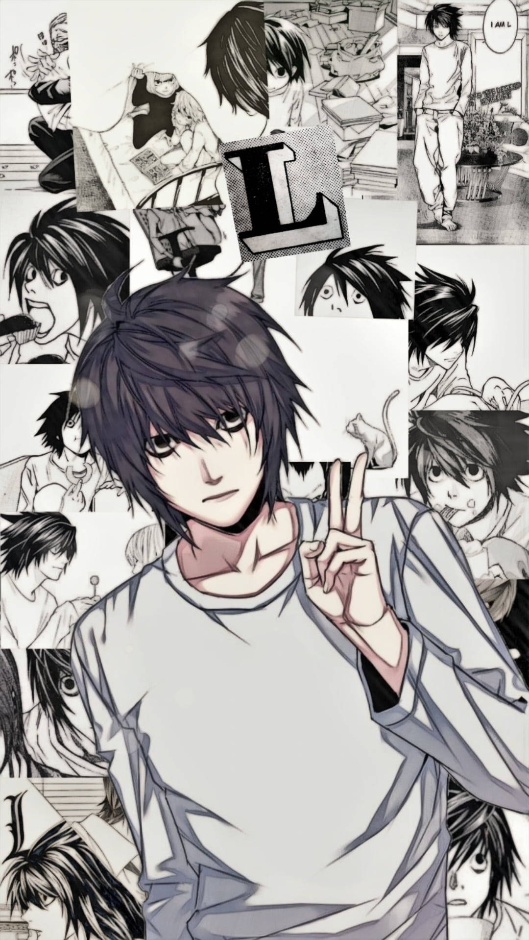 Collage Of L In Death Note Phone Background