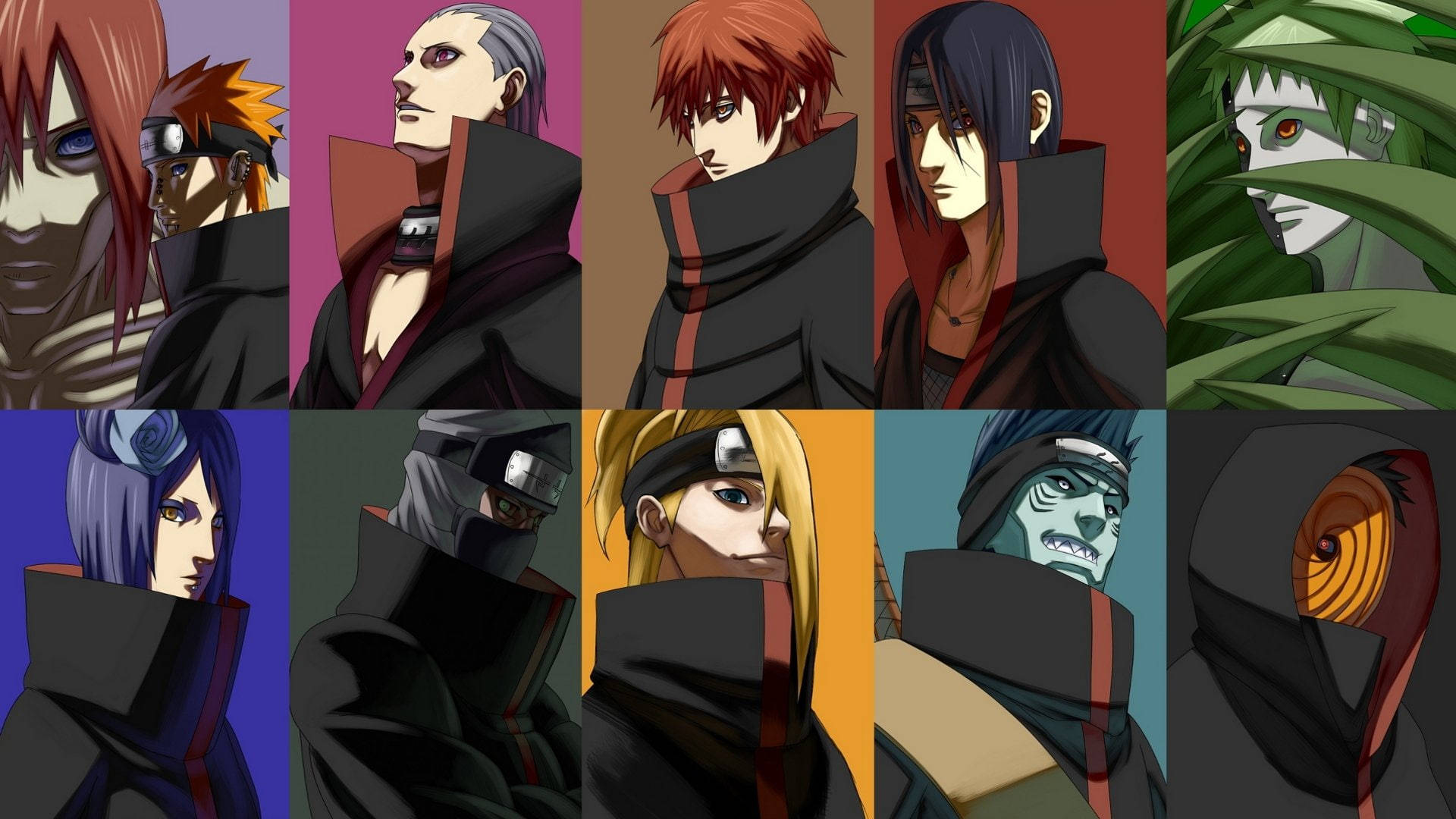 Collage Of Members Akatsuki Pc Background