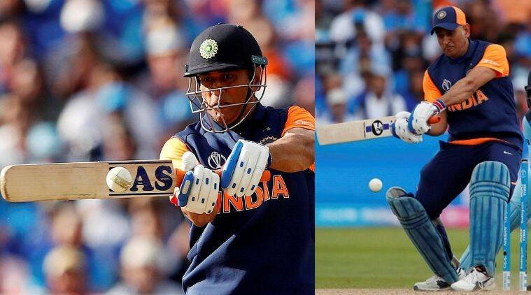 Collage Of Ms Dhoni 7 Hitting The Ball Background