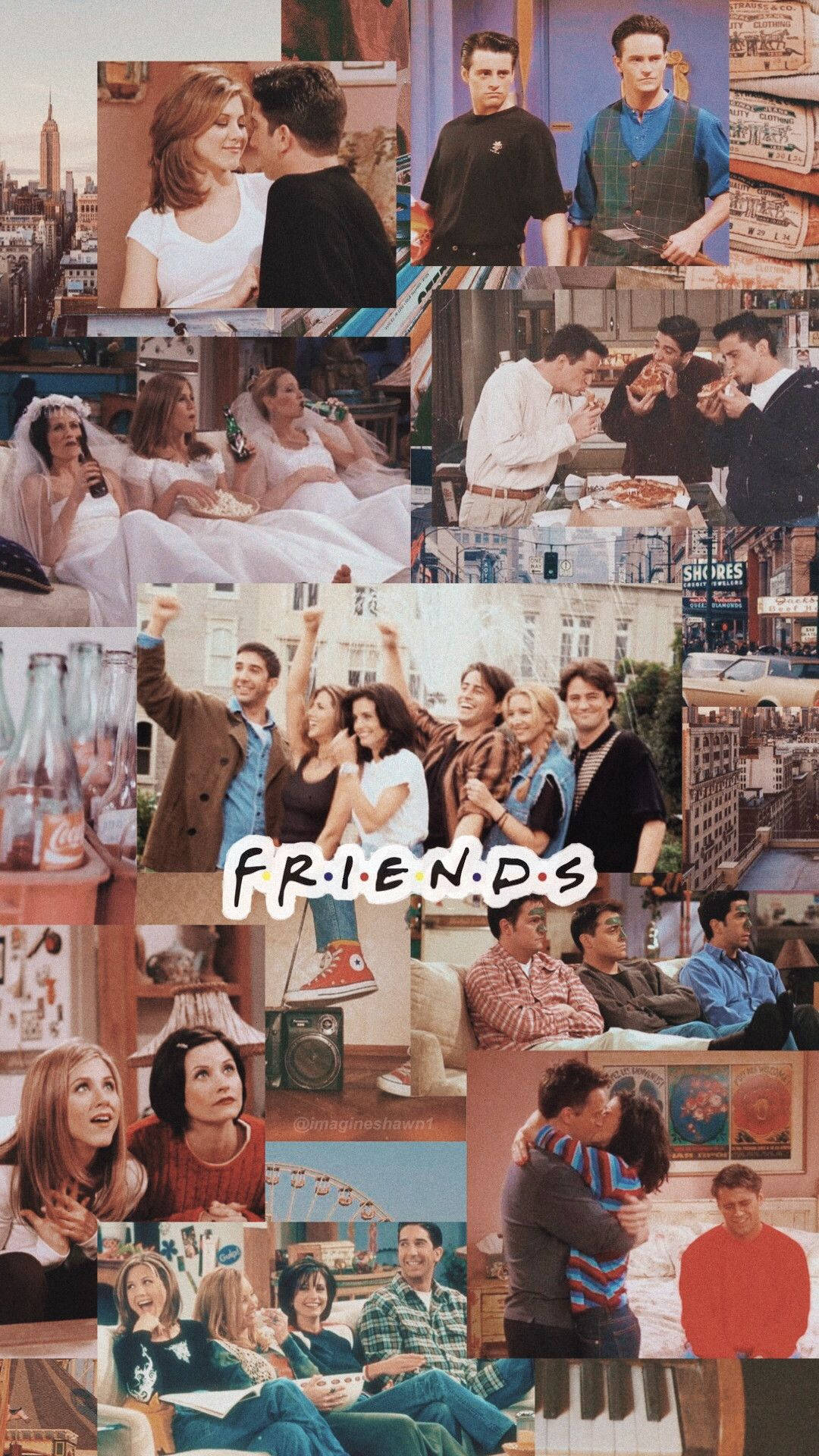 Collage Of Scenes From Friends Phone Background