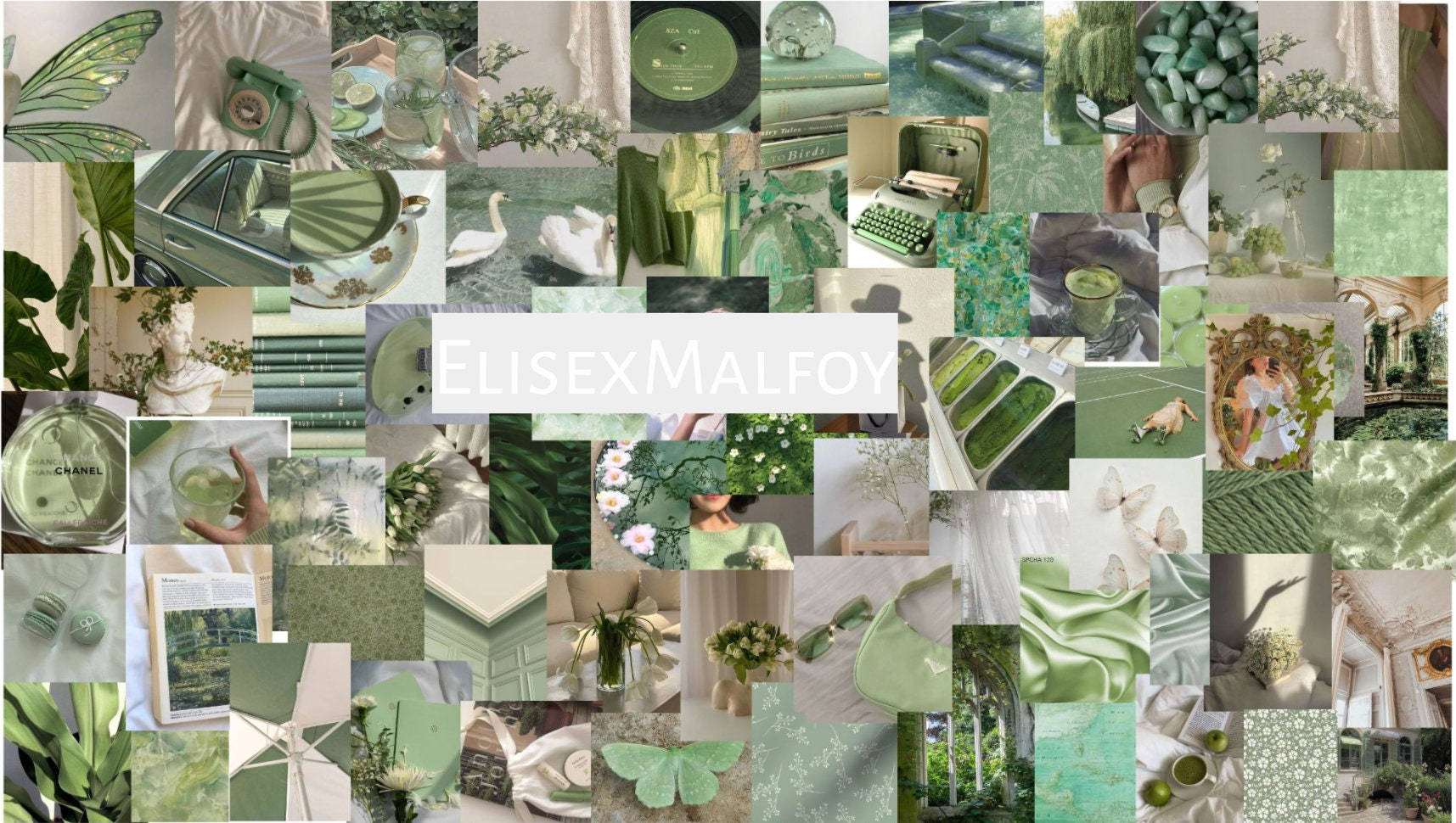 Collage Pastel Green Aesthetic Laptop