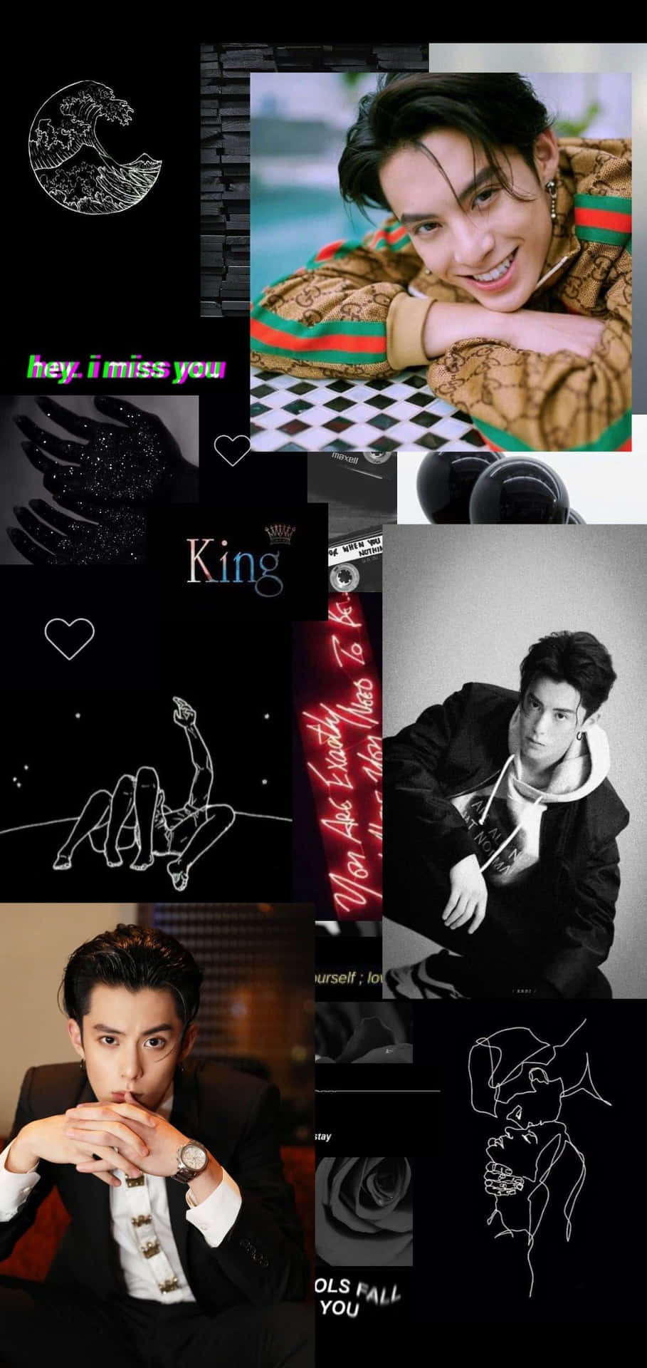 Collage Pictures Of Dylan Wang Background