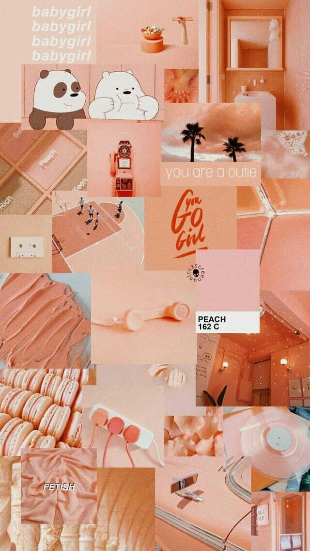 Collage Pink Pastel Peach Aesthetic Background