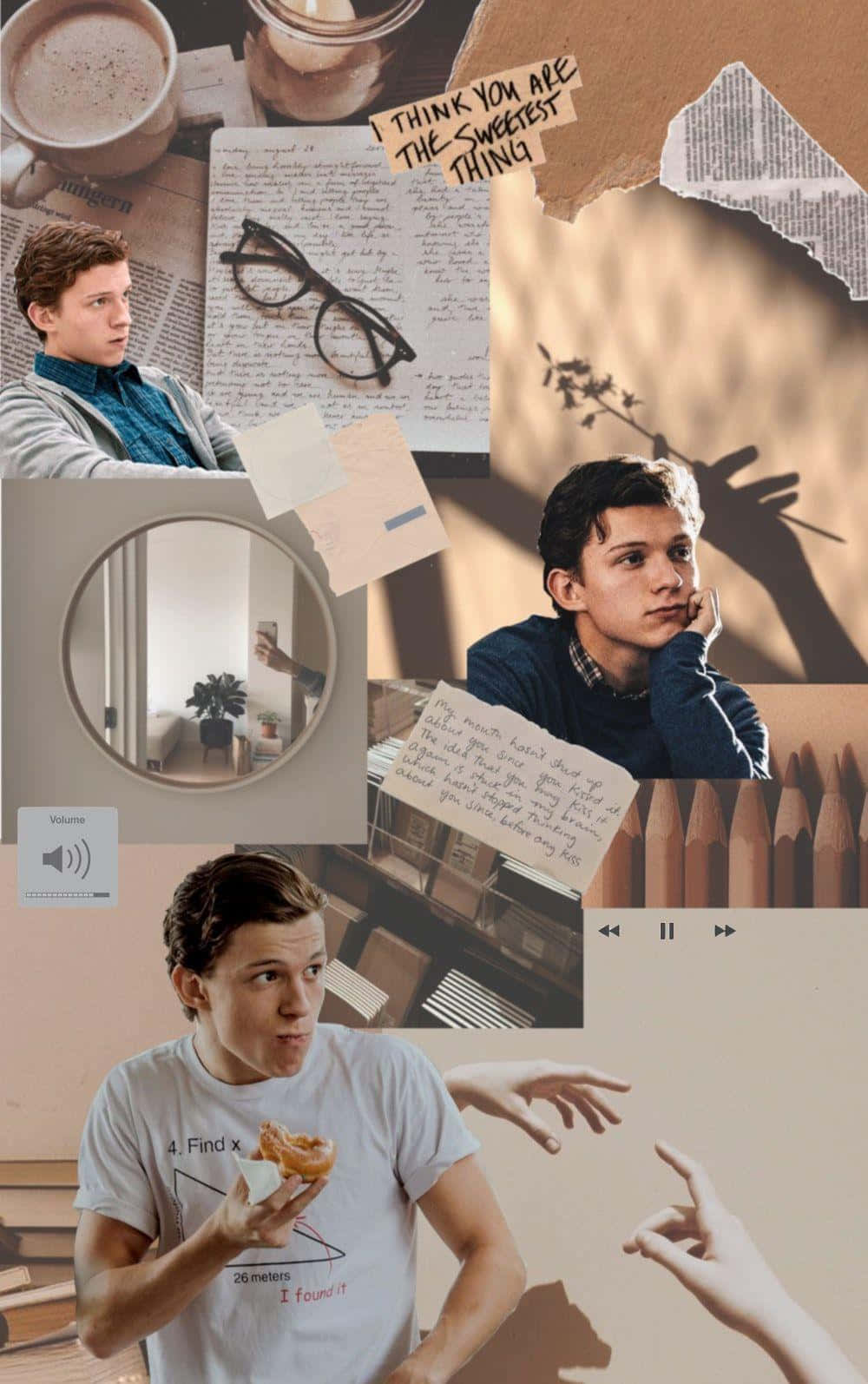 Collage Tom Holland Aesthetic Background