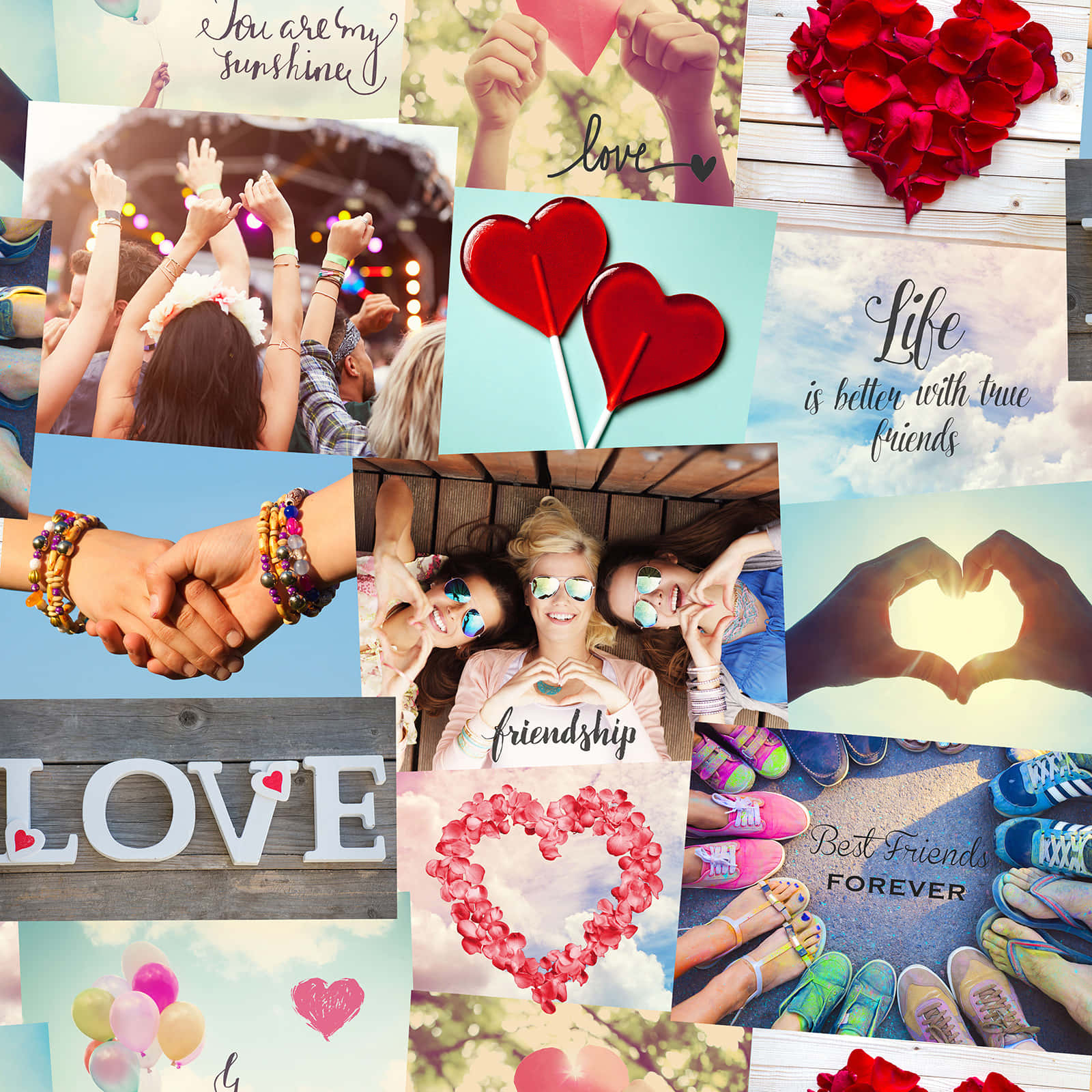 Collageof Friendshipand Love Moments Background