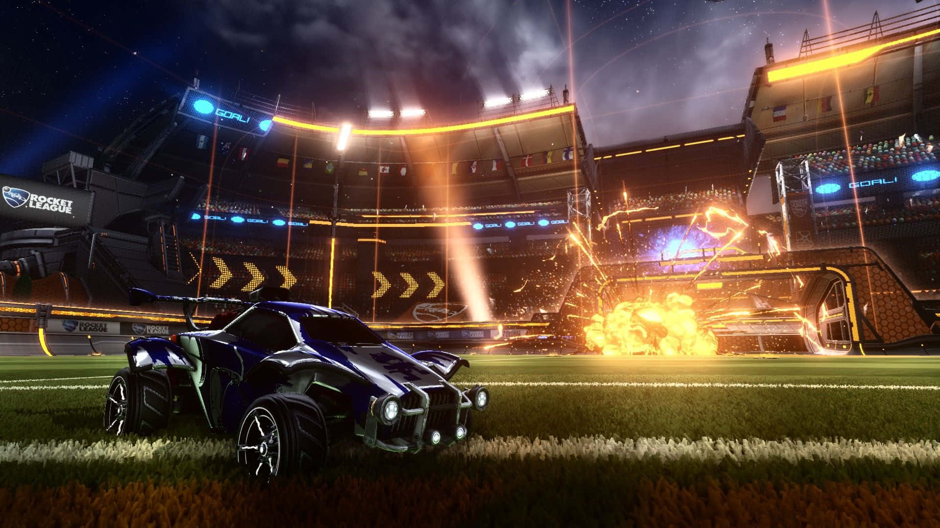 Collect, Compete, And Conquer In Rocket League Background