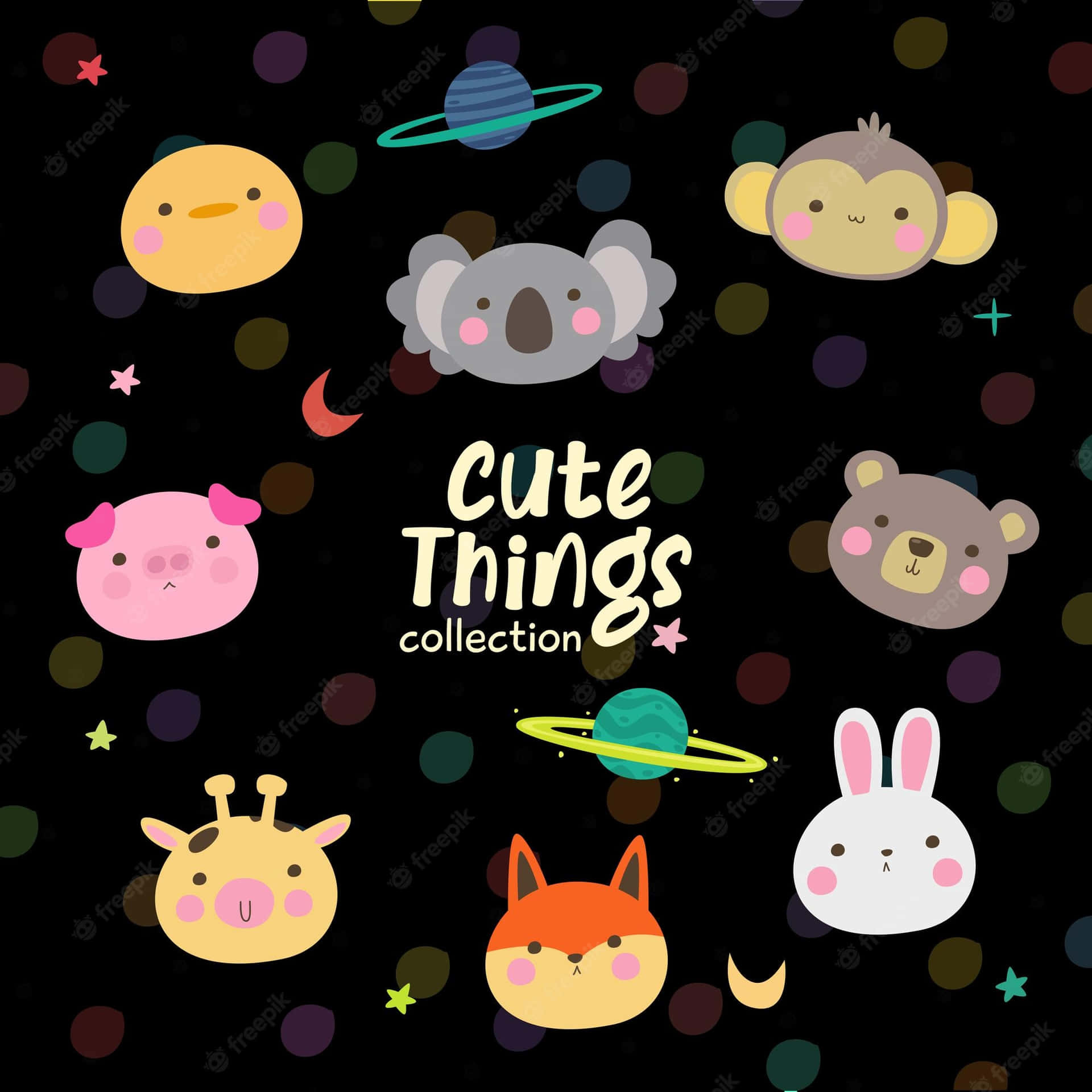Collection Of Animal Cute Things Background