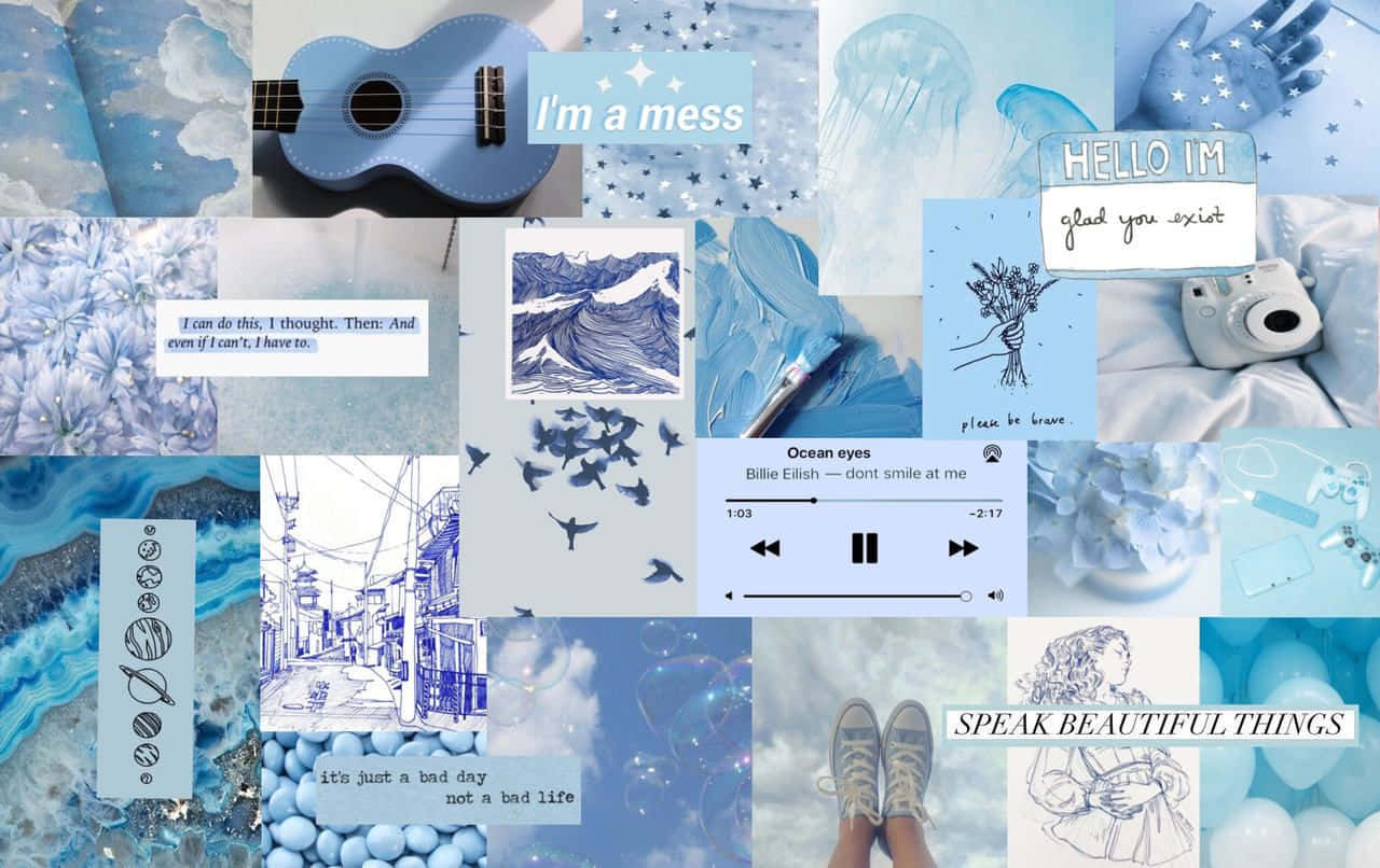 Collection Of Blue Abstract Elements. Background