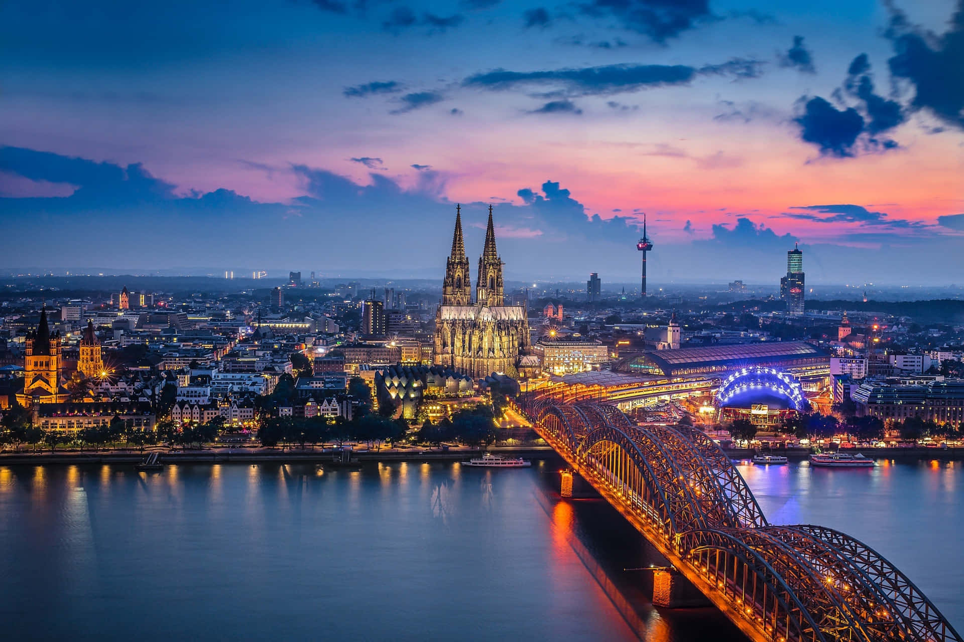 Cologne Cathedral Pink Sky