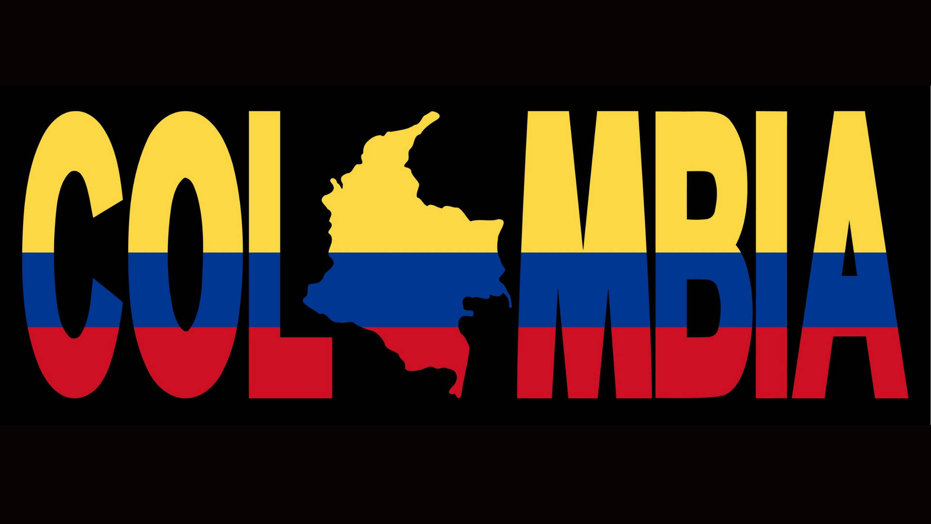 Colombia Flag And Map Background