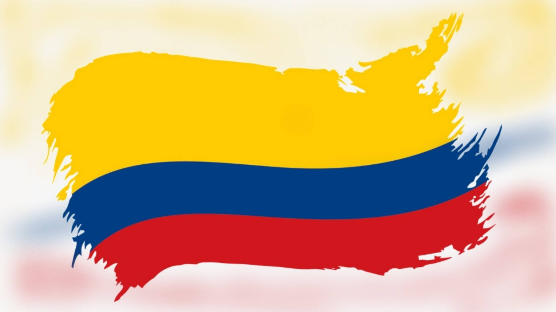Colombia Flag Brush Art