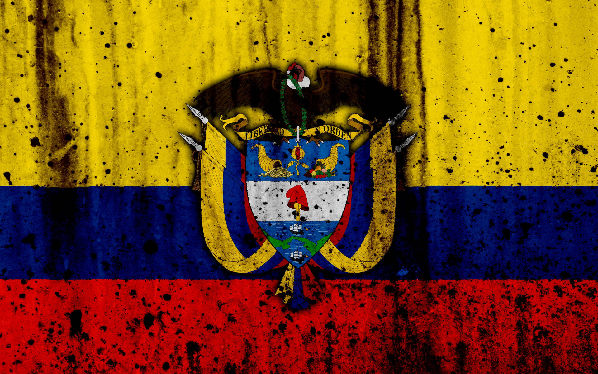 Colombia Flag Digital Art Background