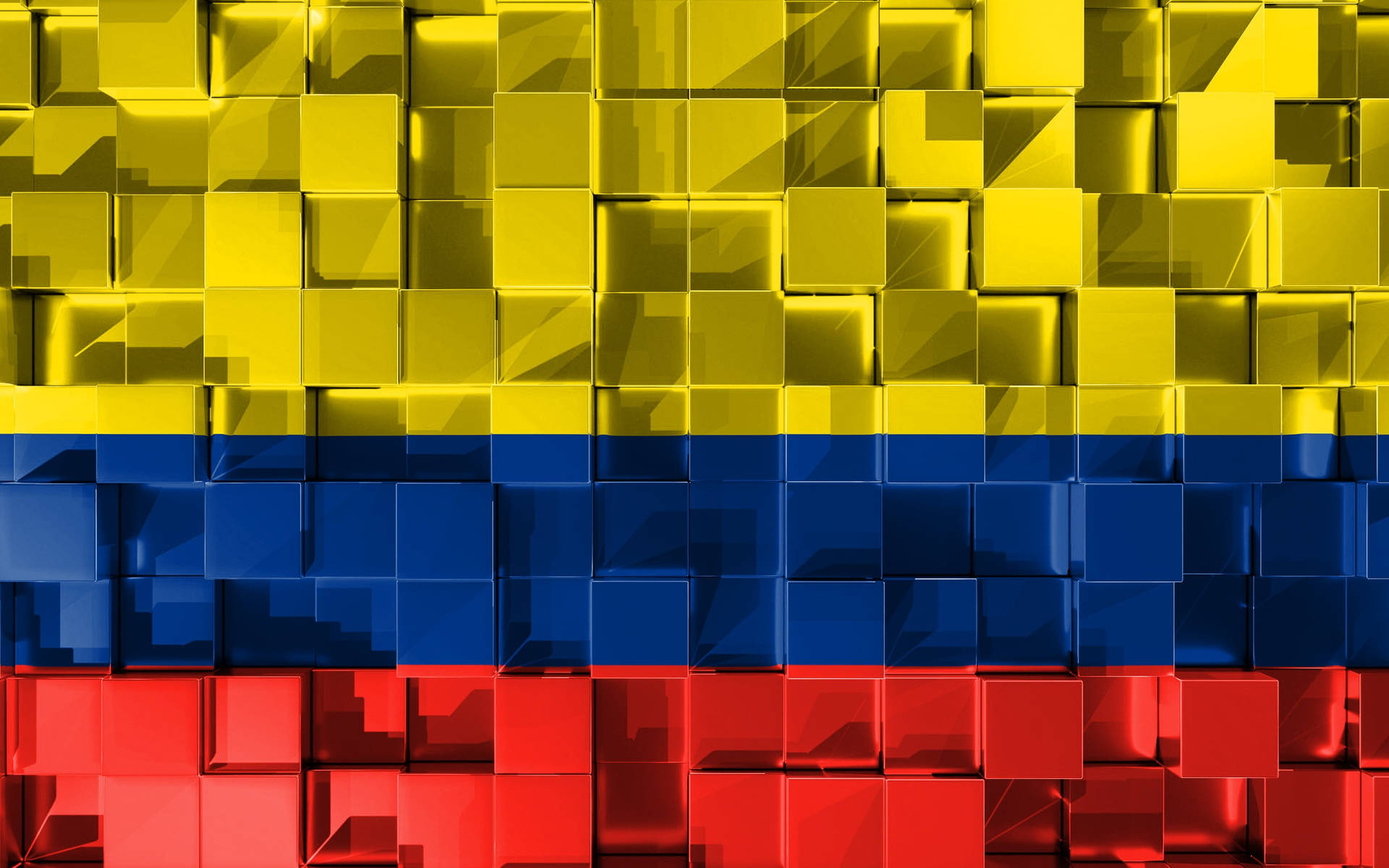Colombia Flag In 3d Cubes Background