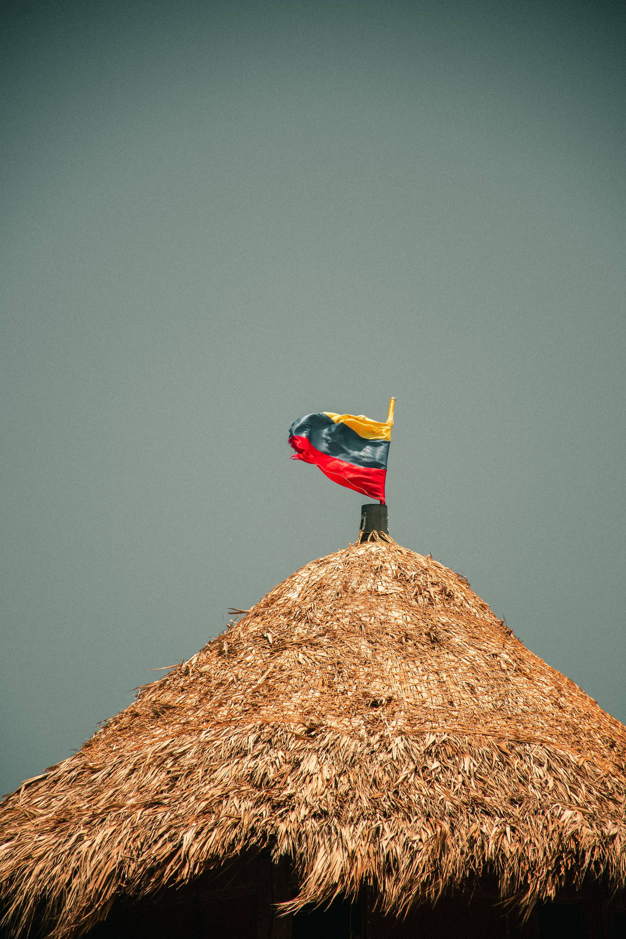 Colombia Flag On A Hut