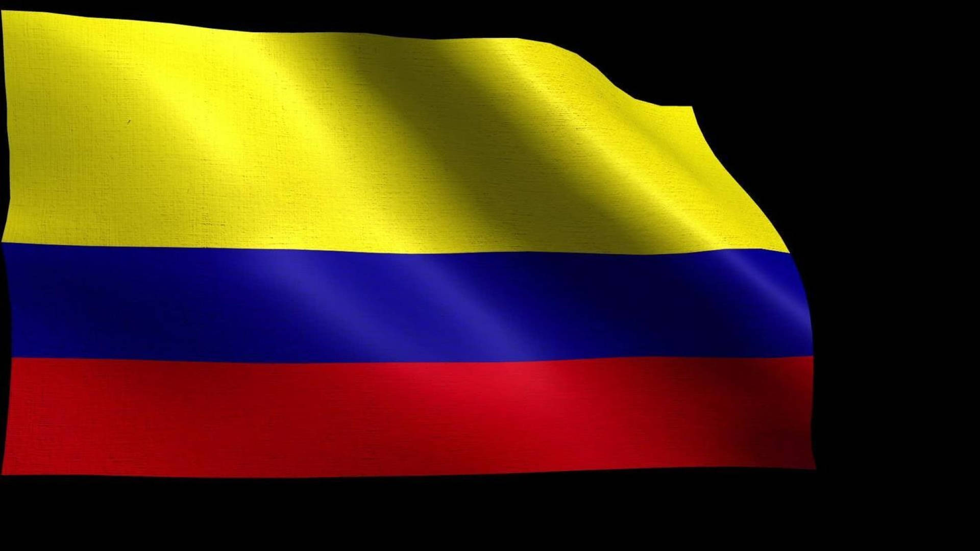 Colombia Flag On Black
