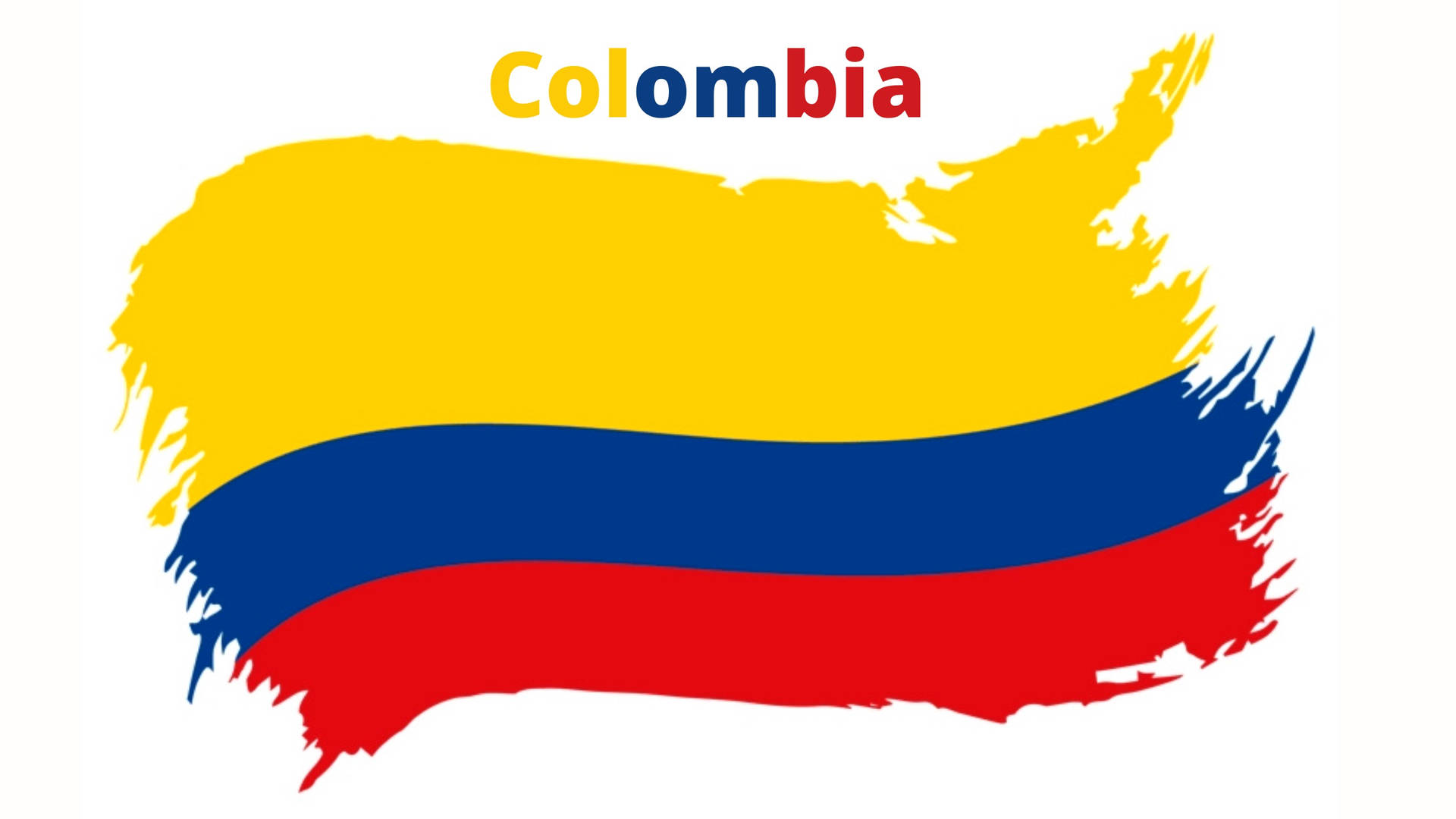 Colombia Flag Paint Brush Art Background