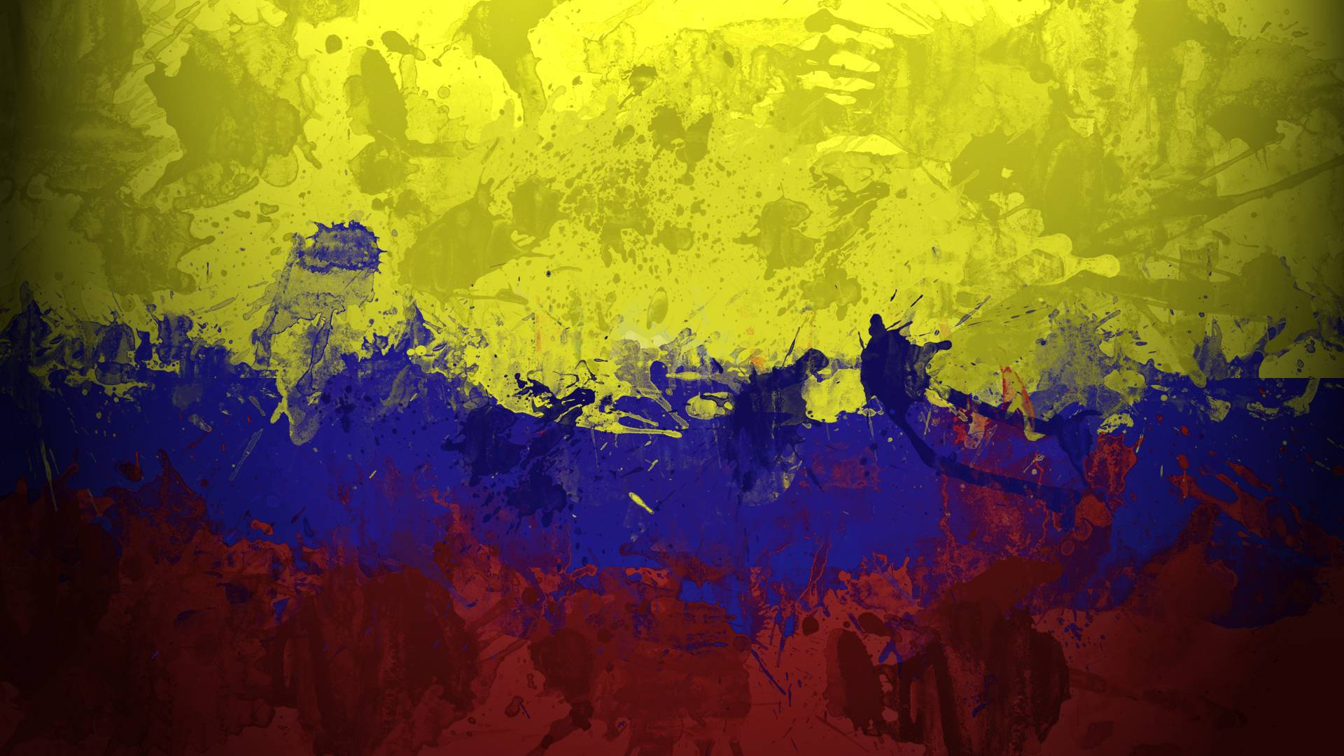 Colombia Flag Paint Splash Background