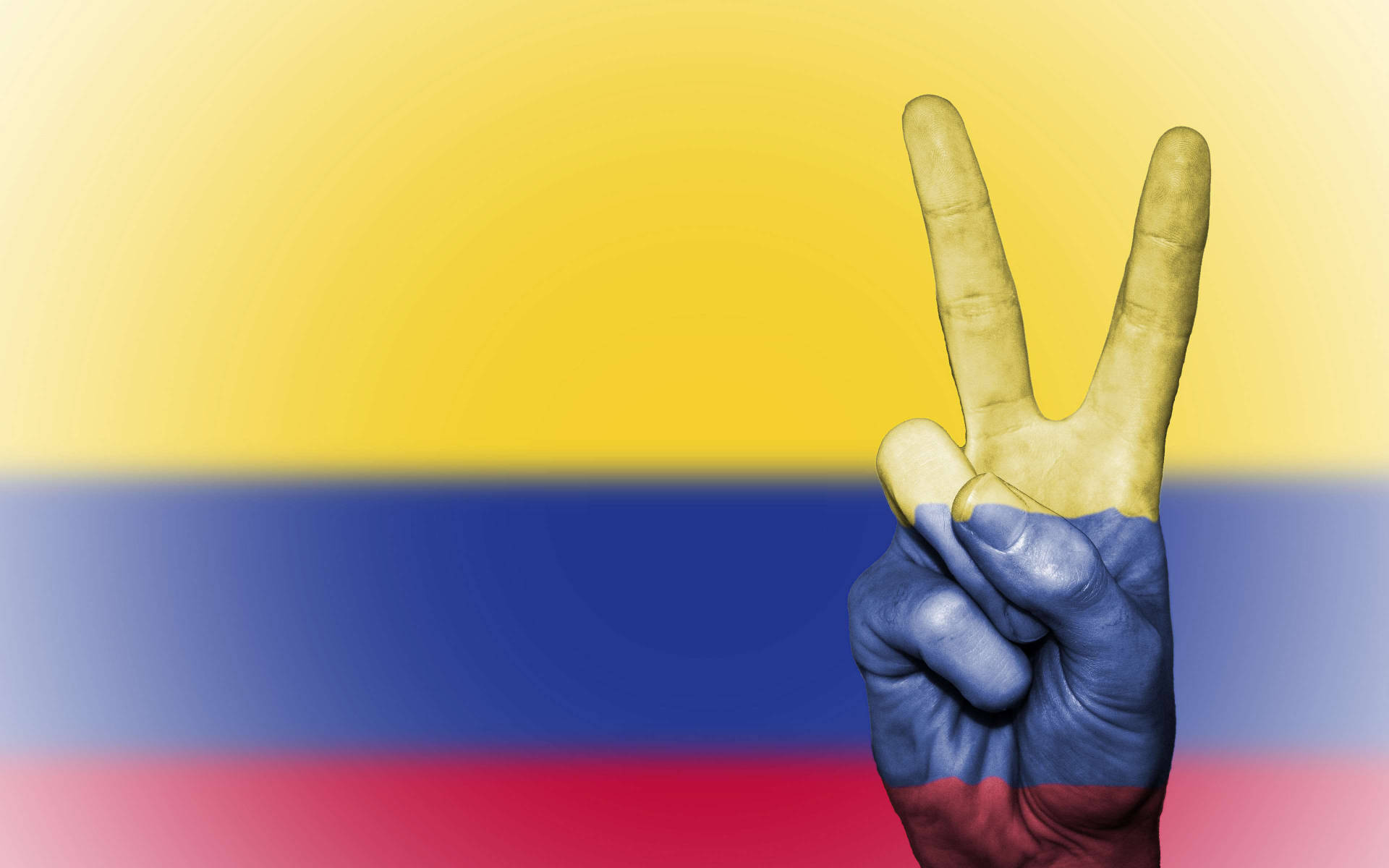 Colombia Flag Peace Sign