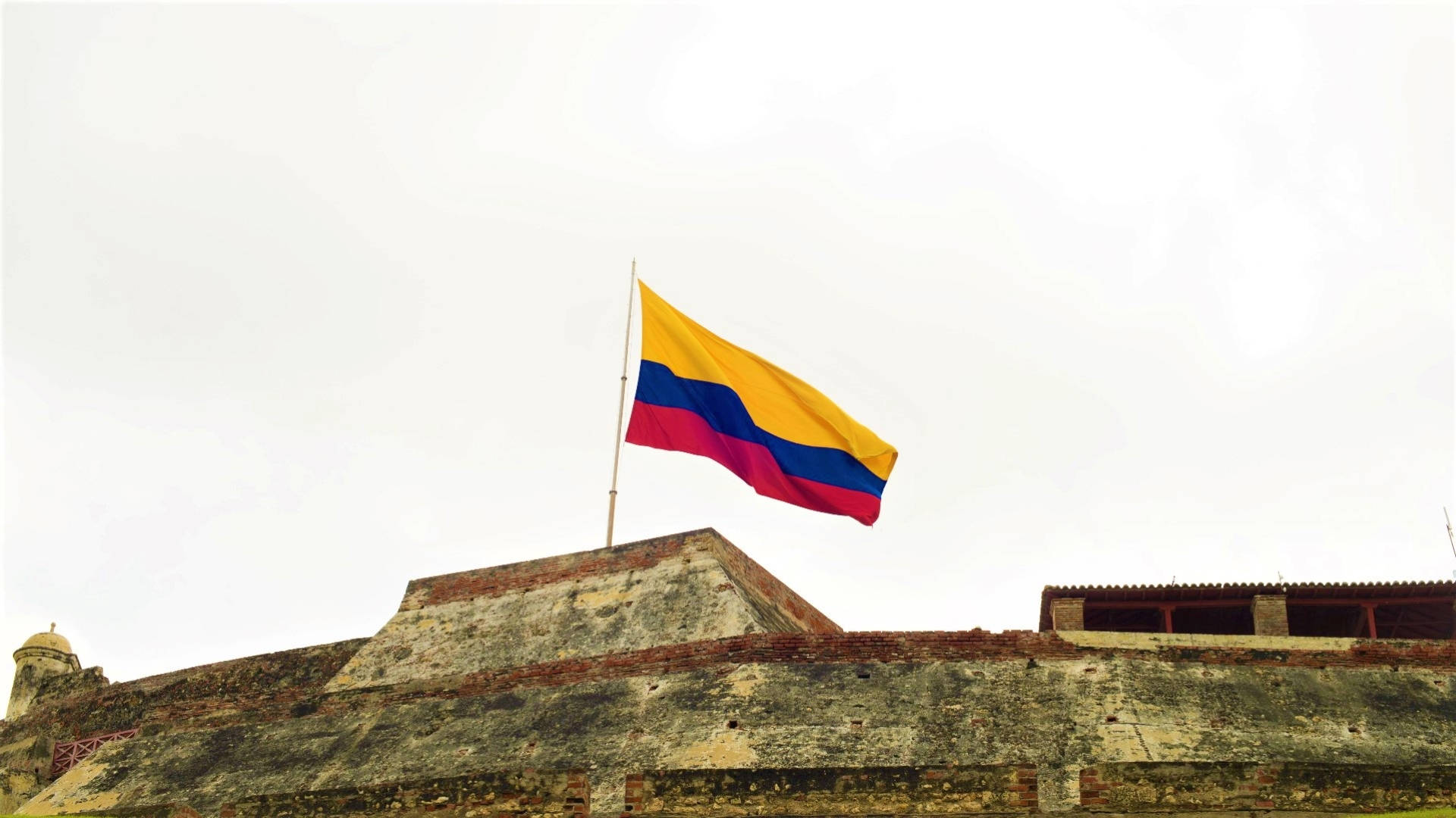 Colombia Flag Rooftop Background