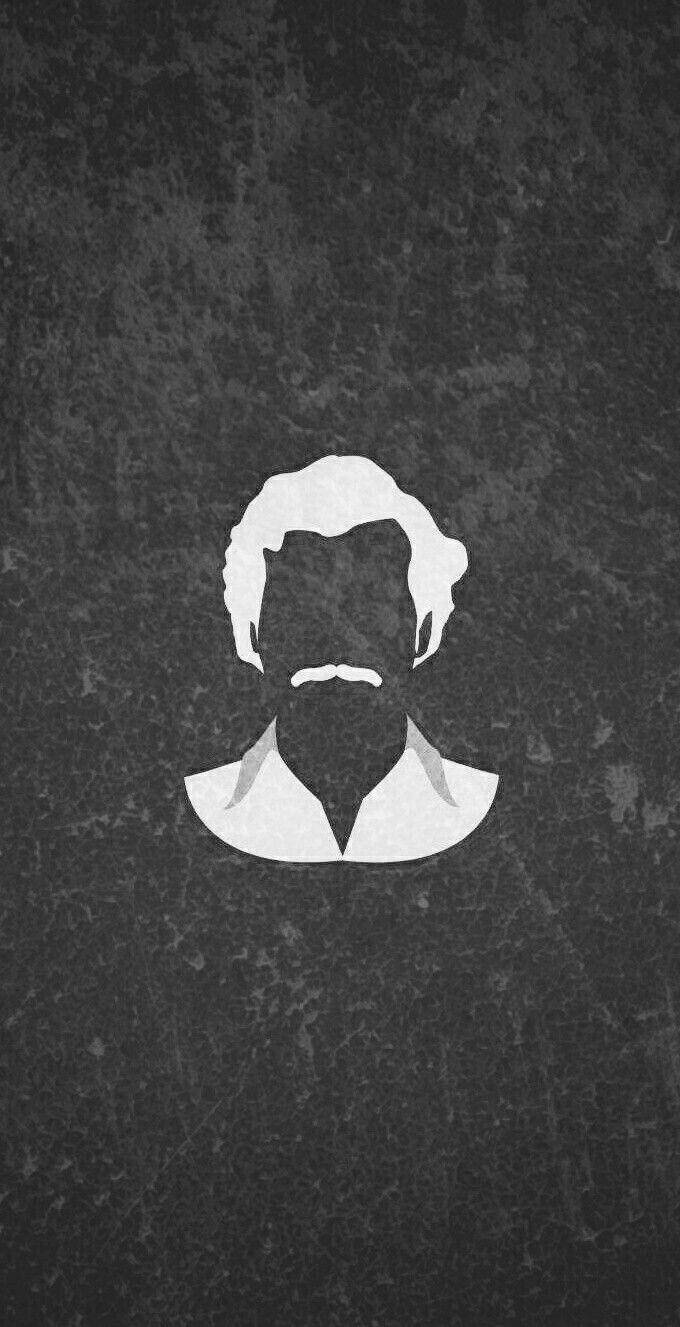 Colombian Drug Lord Pablo Escobar In Minimalist Art Background