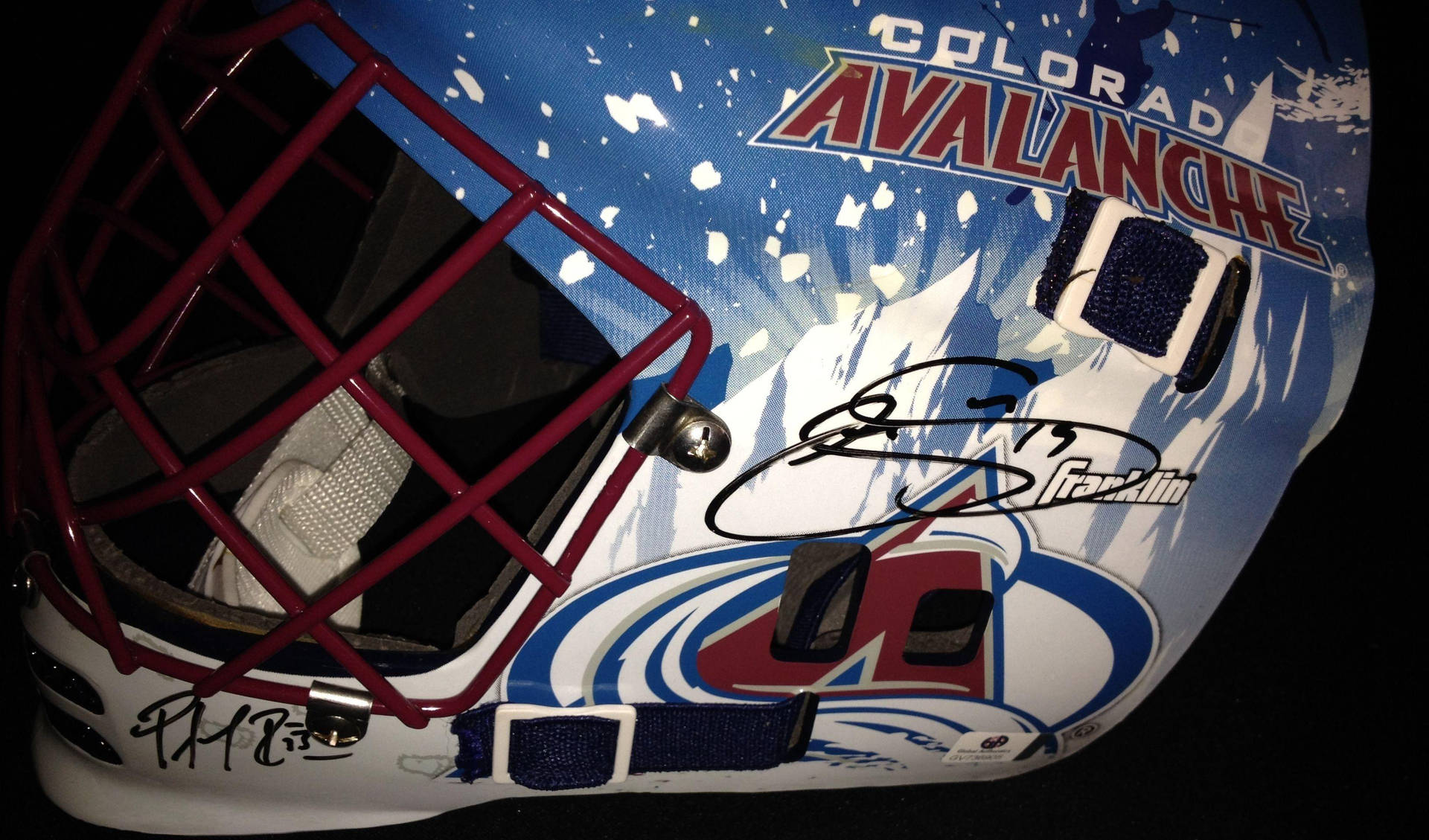 Colorado Avalanche Signed Helmet Background