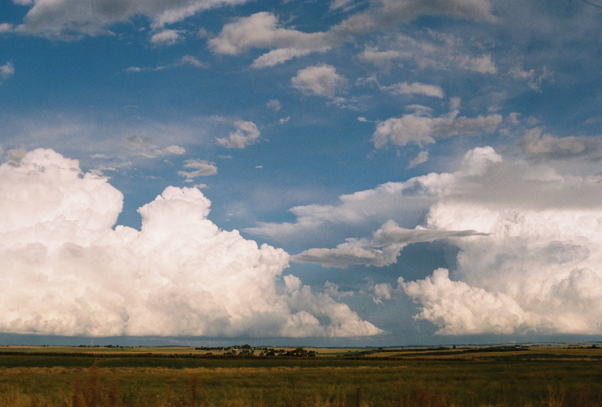 Colorado Green Field Cumulus Cloudy Sky