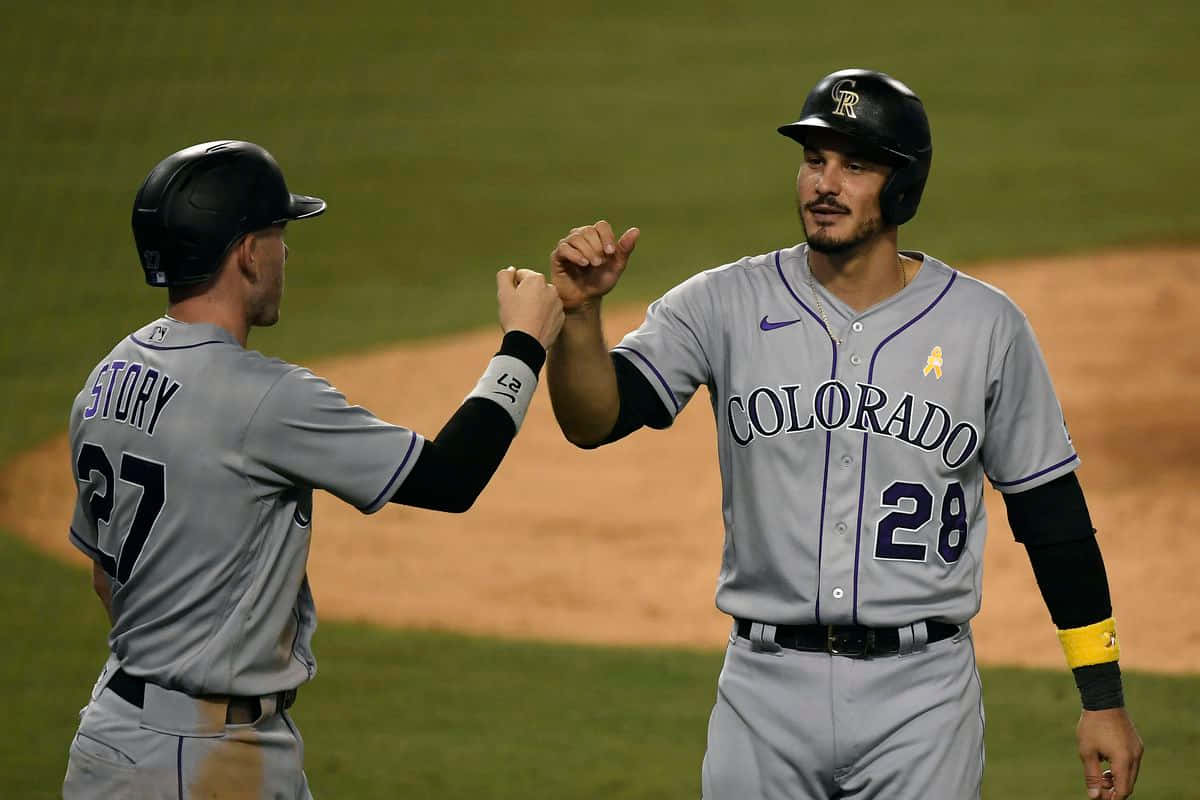 Colorado Rockies Players Celebrating Background