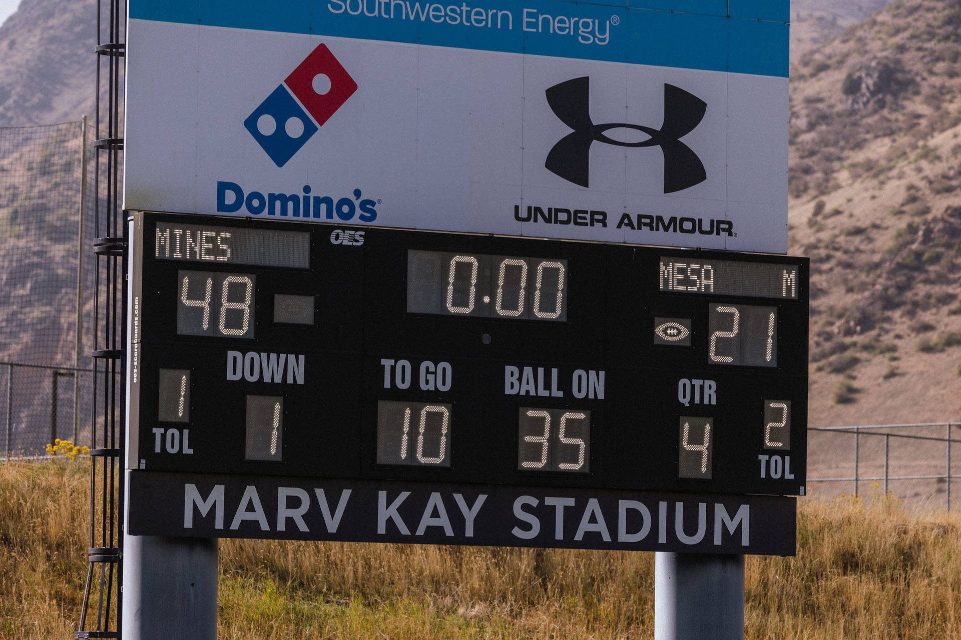 Colorado School Of Mines Scoreboard Background