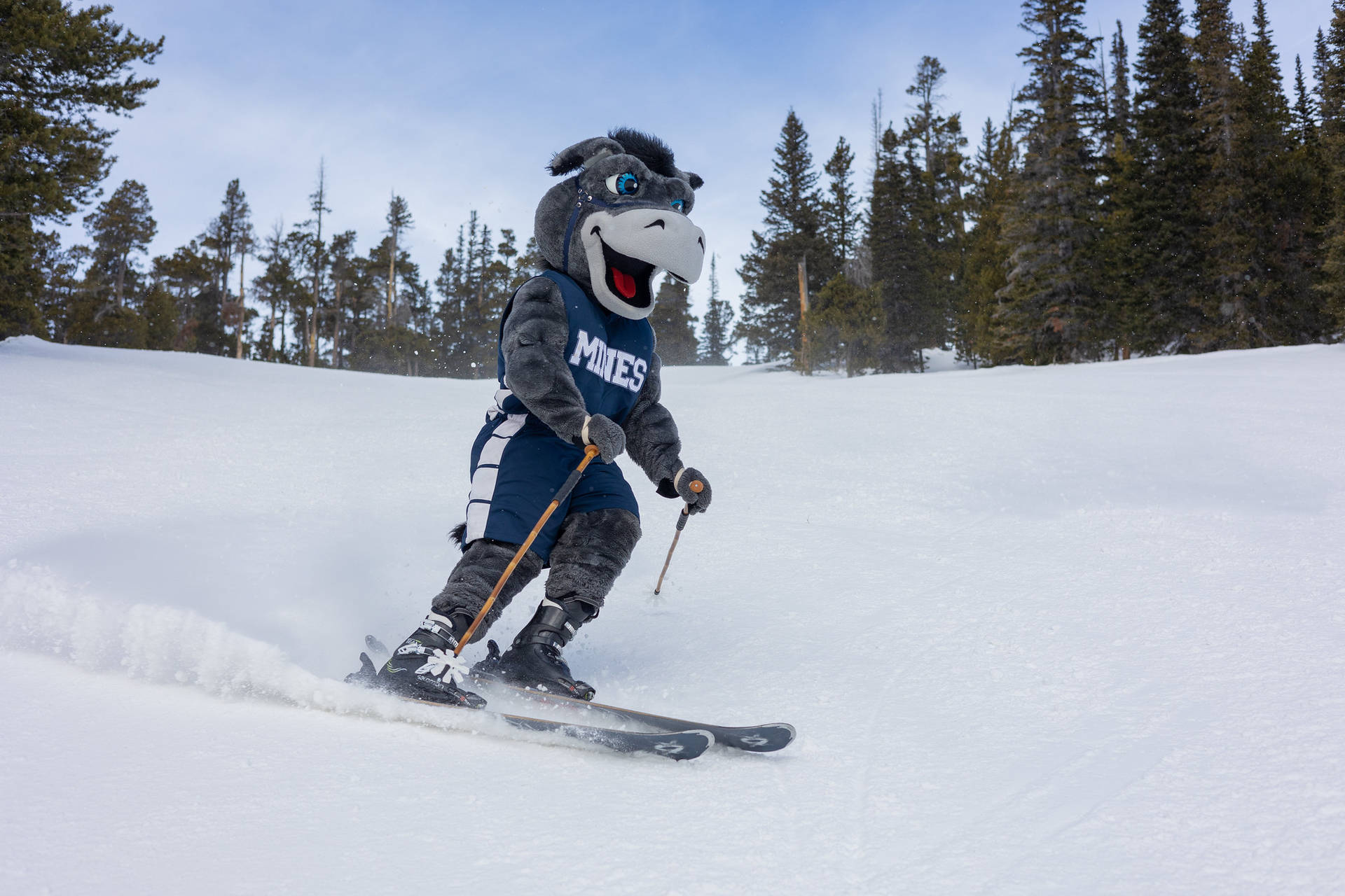 Colorado School Of Mines Spraying Snow Background