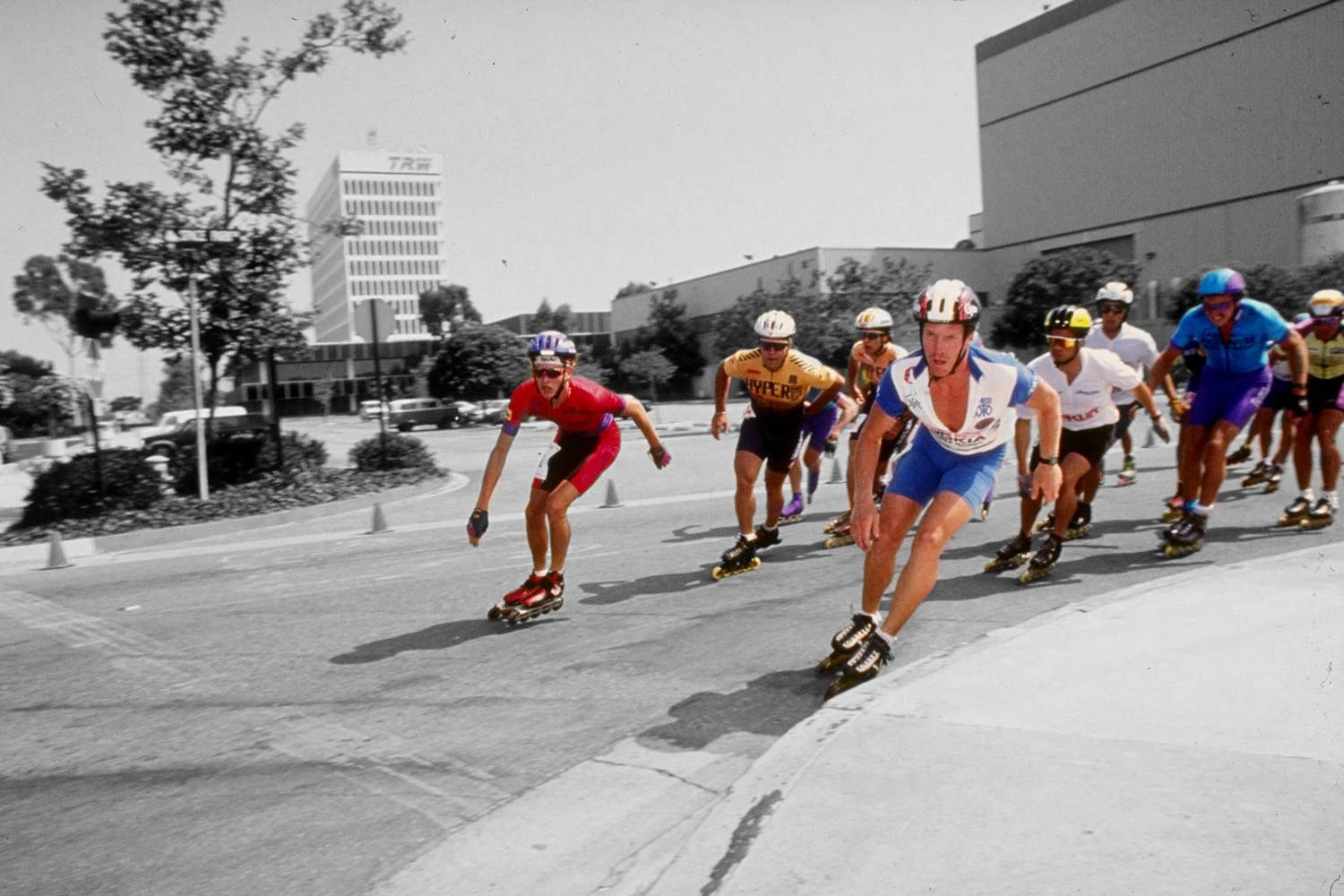 Colored Black And White Rollerblading