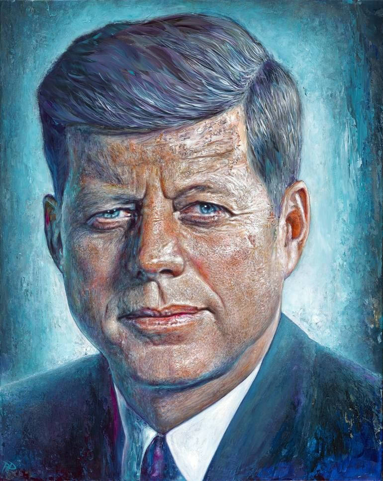 Colored Digital Art John F. Kennedy Background