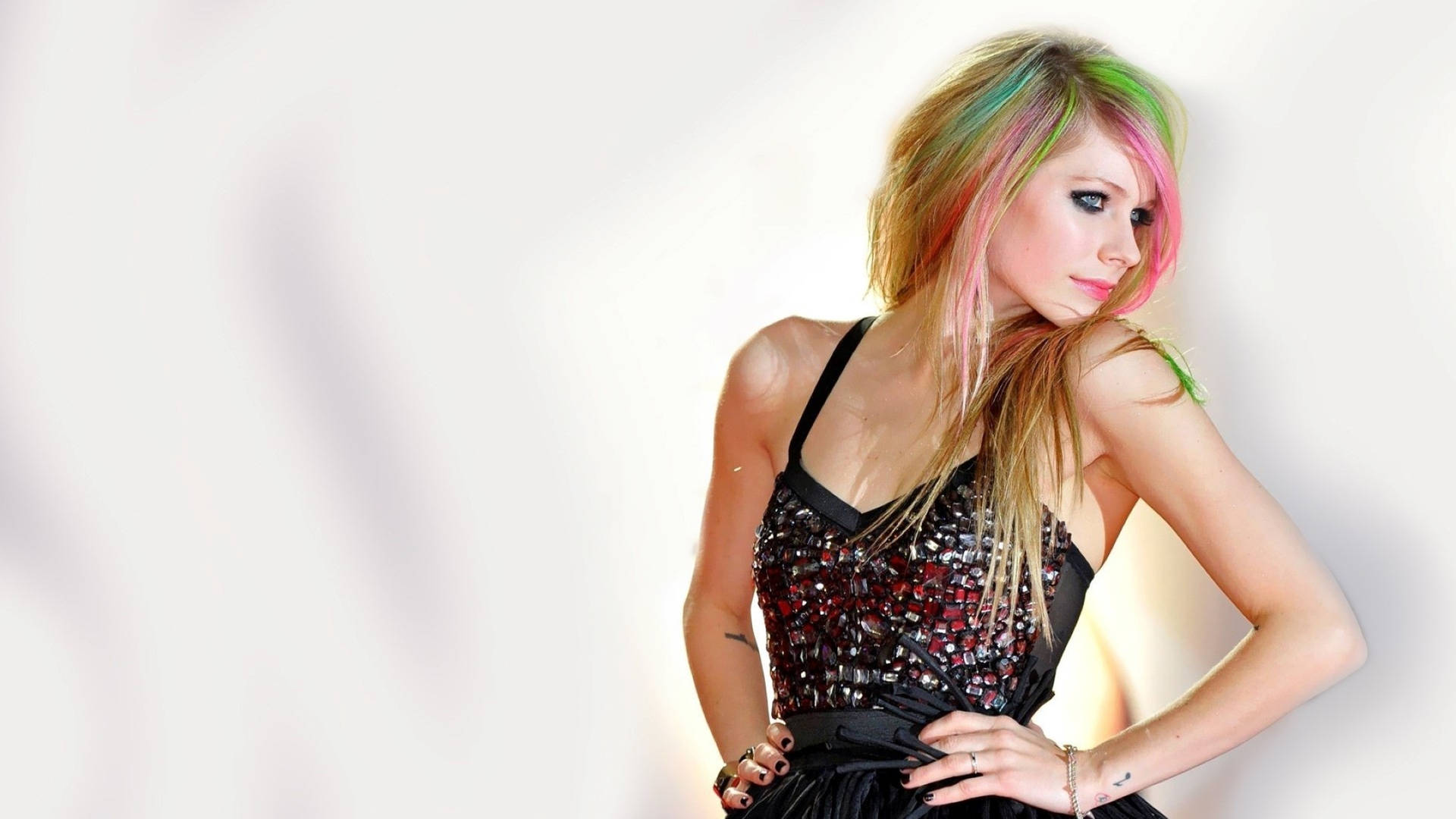 Colored-hair Avril Lavigne Background