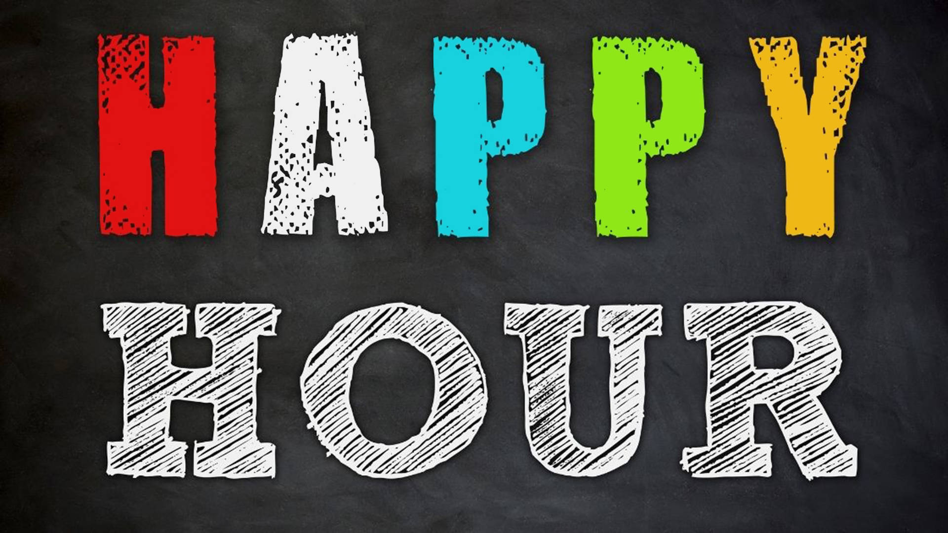 Colored Happy Hour Slogan Background
