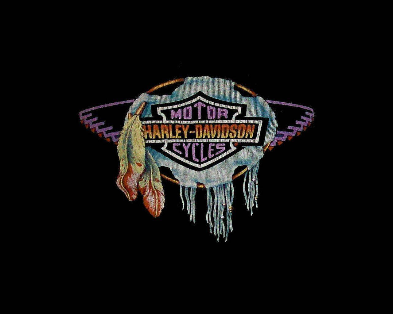 Colored Harley Davidson Logo Background