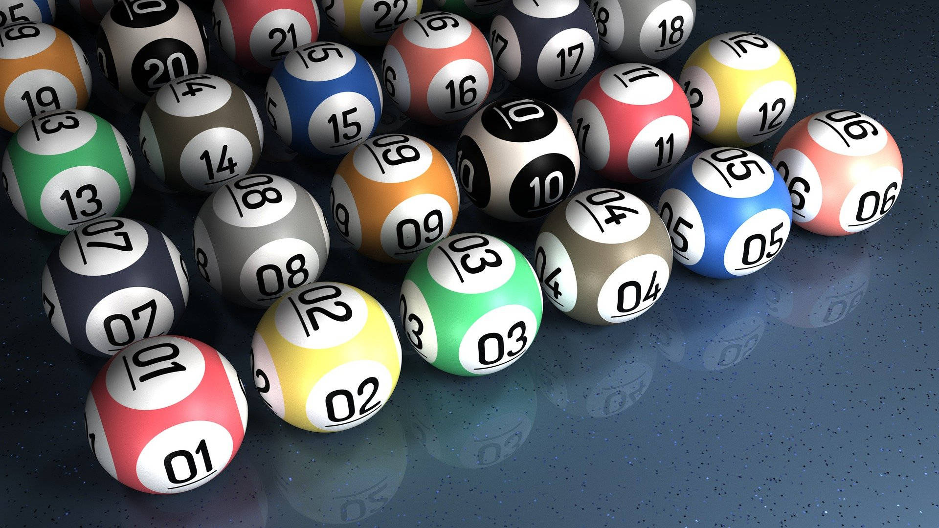 Colored Keno Ball Numbers Background