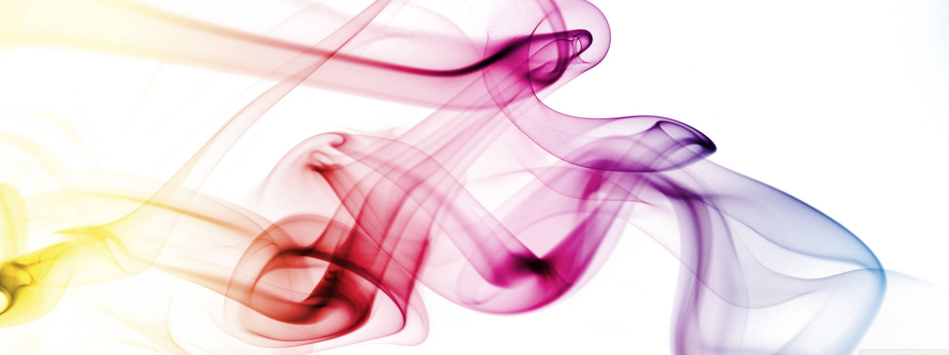 Colored Smoke On A White Color Background