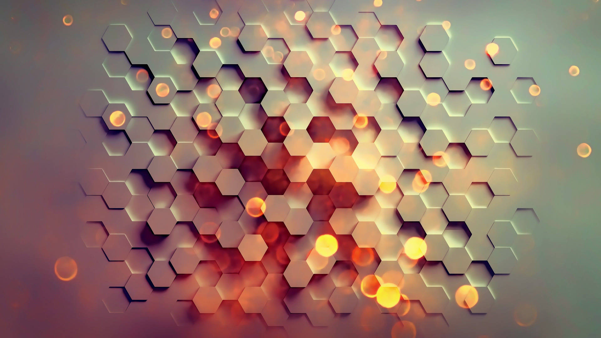 Colorful 3d Hexagons Design Background