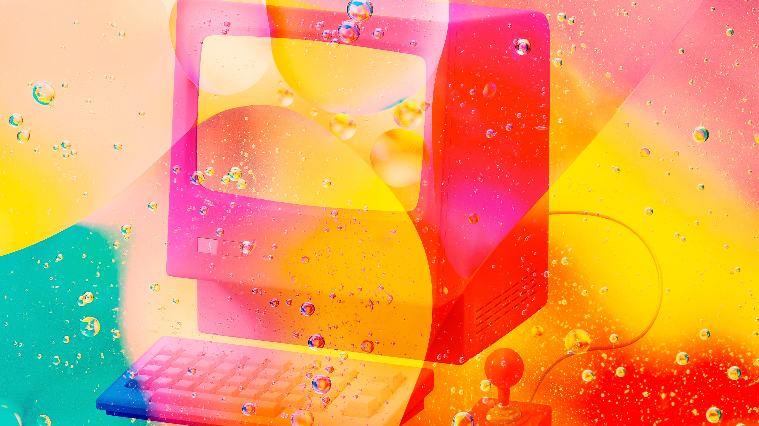 Colorful 80s Retro Vintage Computer Background