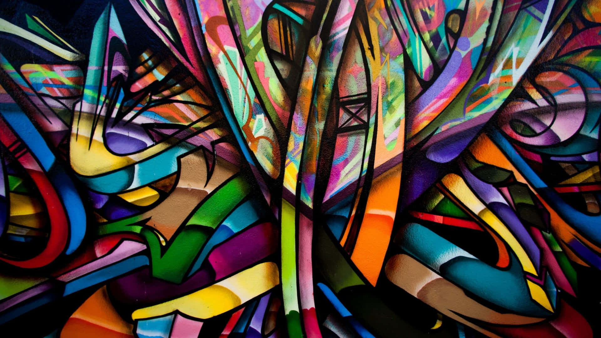 Colorful Abstract Art In Graffiti Style Background